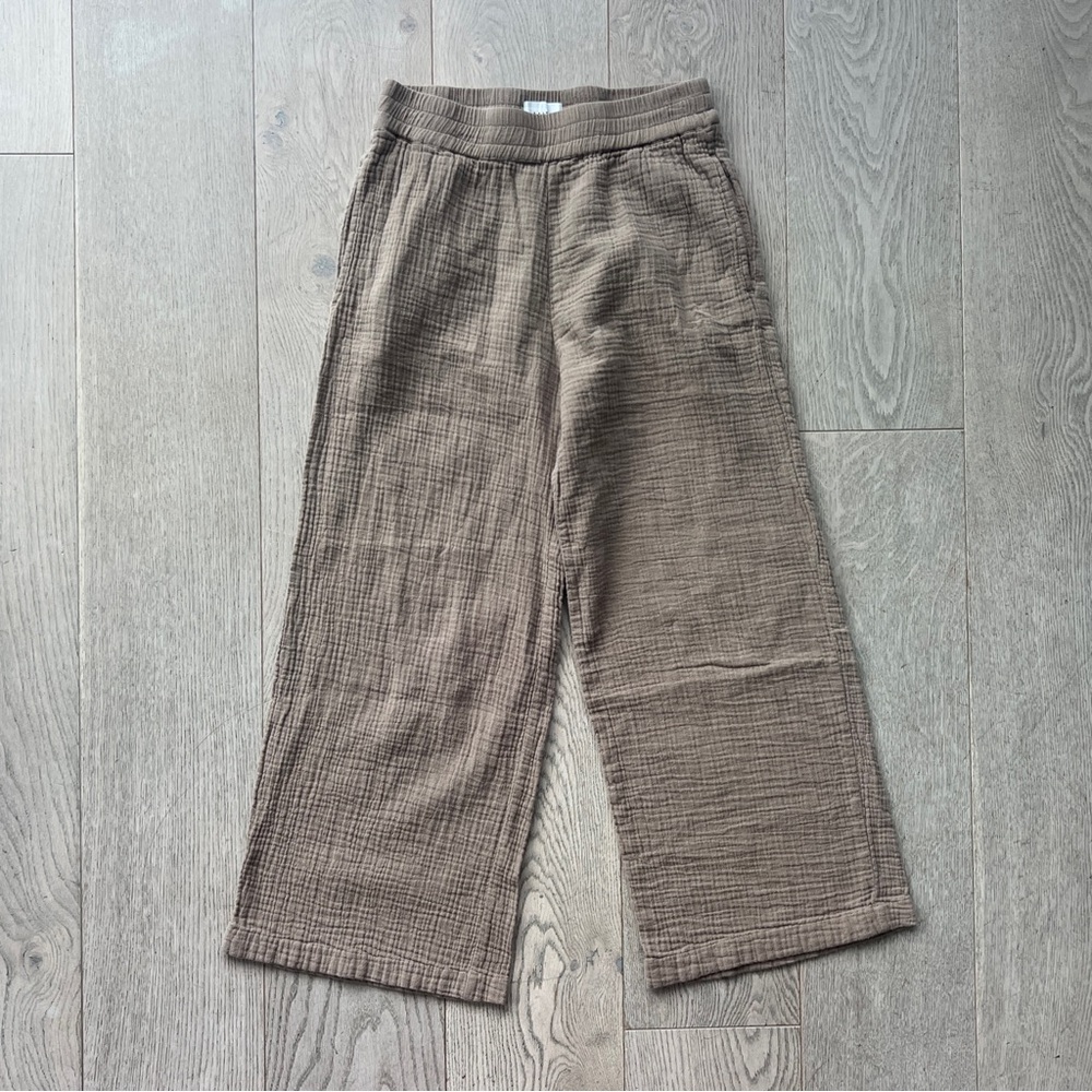 MATE the Label Organic Cotton Gauze Wide Leg Pants in Mineral Women’s Size S